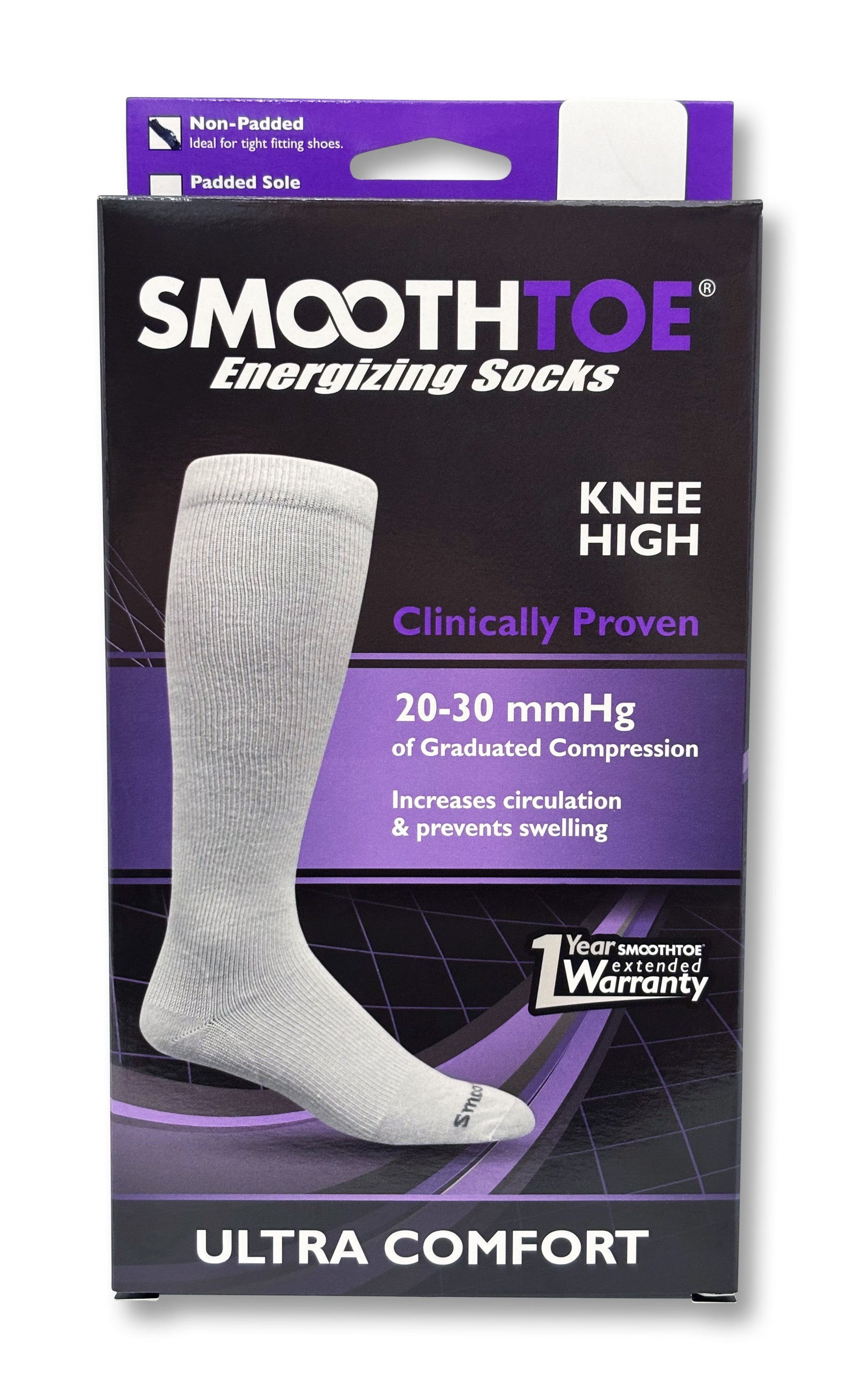 Womens SMOOTHTOE Knee High Socks (20-30 mmHg) - Non-Padded Sole