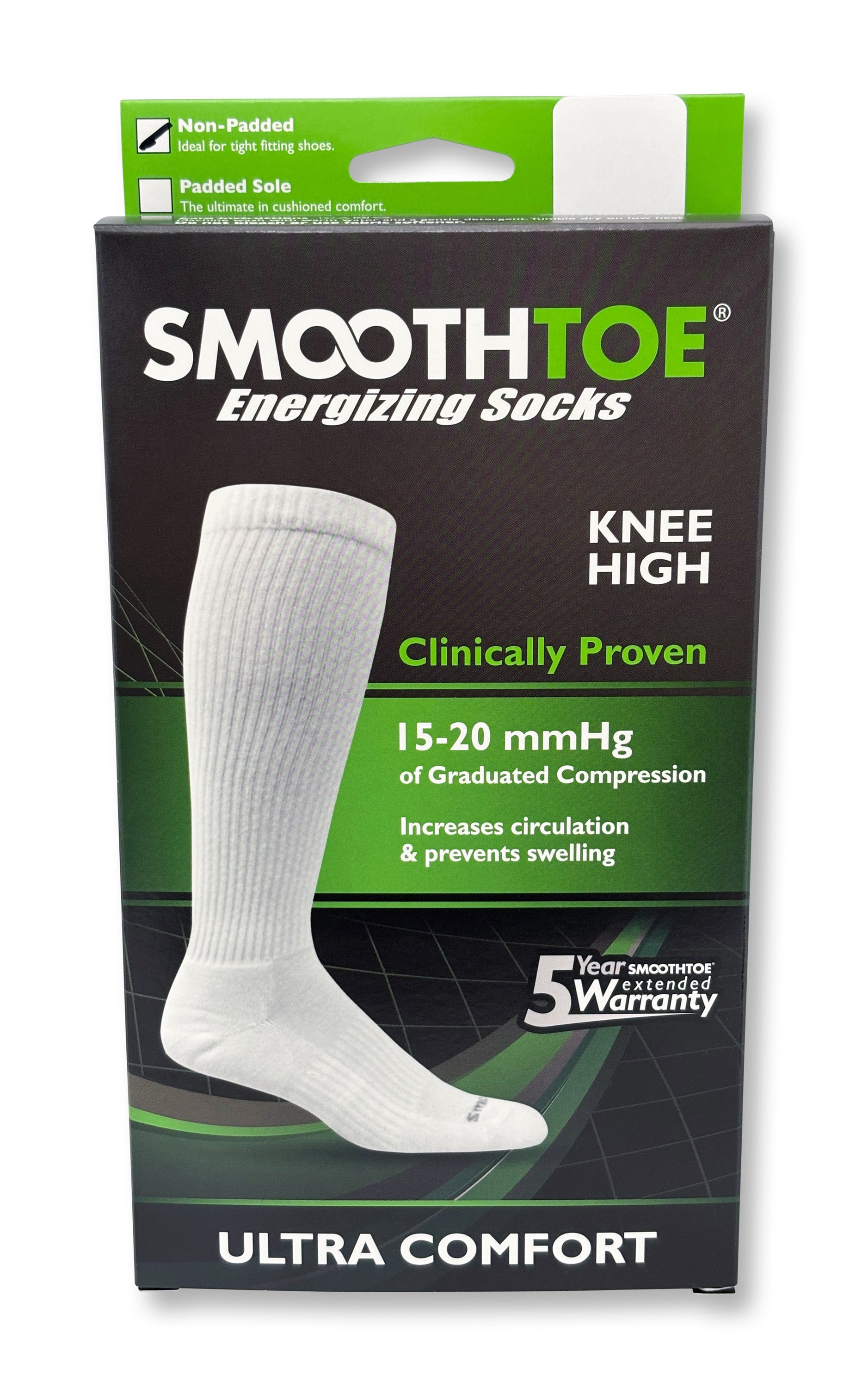 Womens SMOOTHTOE Knee High Socks (15-20 mmHg) - Non-Padded Sole